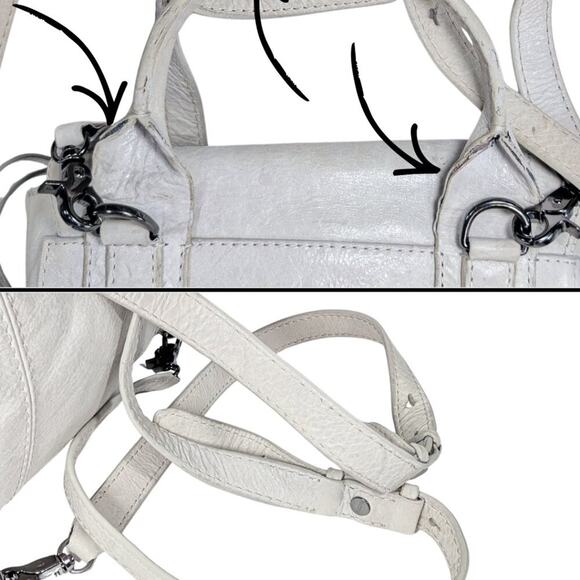 Botiker Gray Leather Warren Stud Convertible Slouchy Grunge Backpack